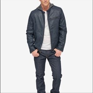 Levi’s hooded vegan leather moto jacket